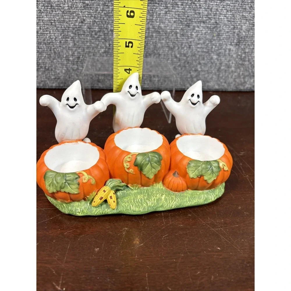Partylite~Ghost Trio~Tealight Candle Holder~Halloween Pumpkin Decor P7262 K